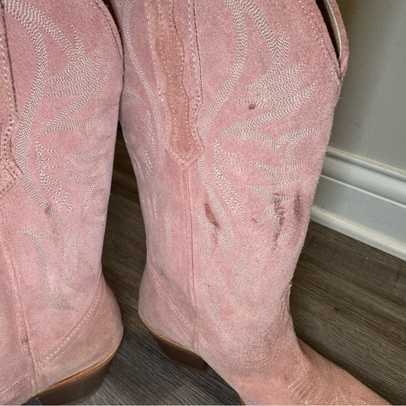 Idyllwind Charmed Life Round Toe Western Cowboy Blush Pink Suede Boots - Picture 5 of 10